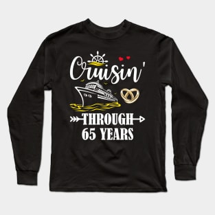 Cruising Through 65 Years Family 65th Anniversary Cruise Couple Long Sleeve T-Shirt